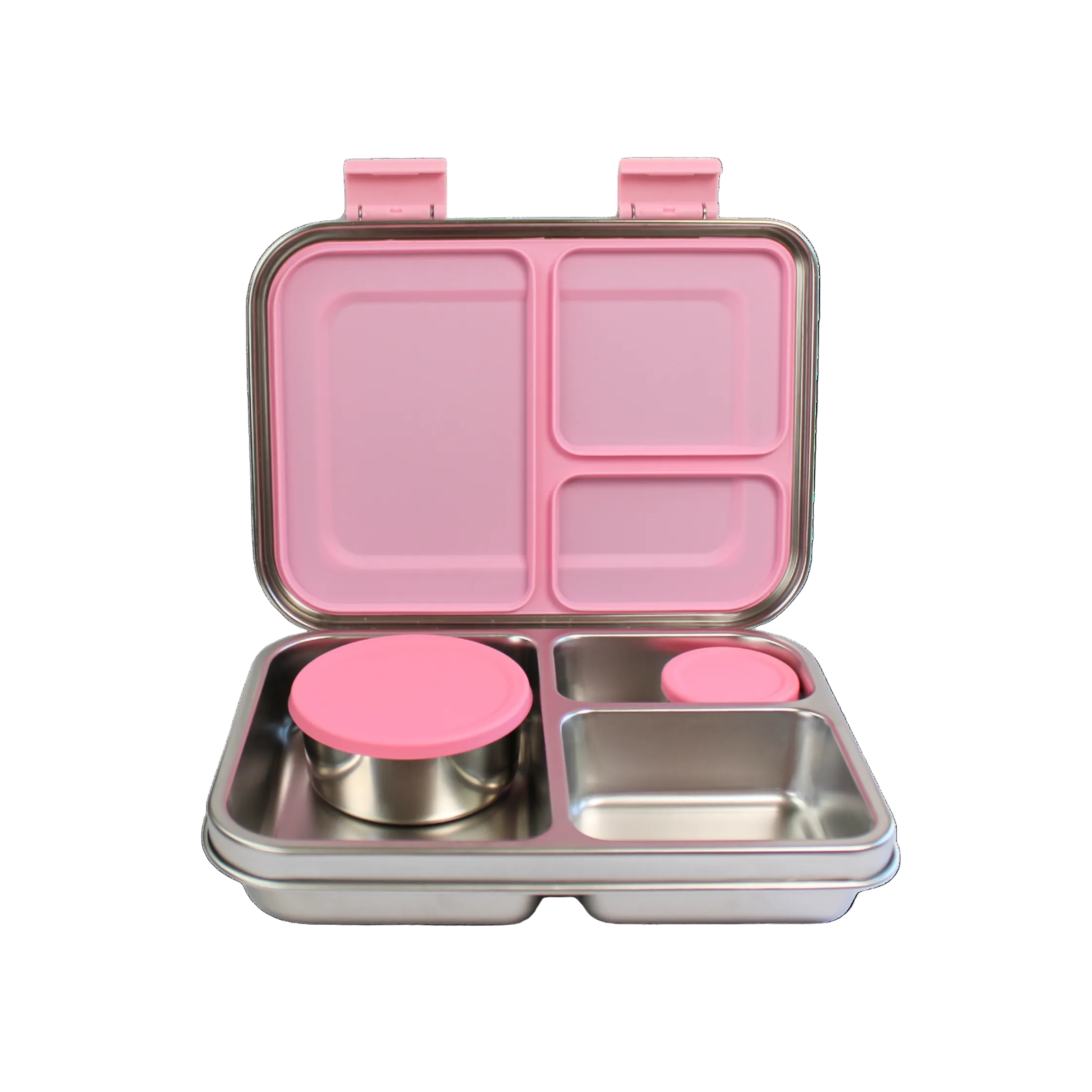 Stainless Steel Bento Box with 3 Compartments and Snack Pot Set